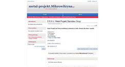 Desktop Screenshot of metal-projekt.mikrowitryna.pl